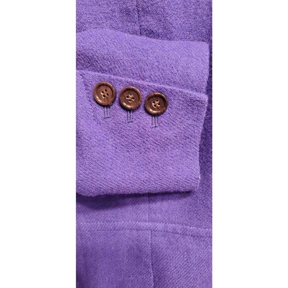 TALBOTS Colbolt Blue Peacoat 2 Button Closure Wool Blend Jacket Size 8 - Picture 7 of 8